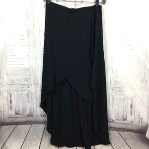 Joe Benbasset Tie Waist Wrap Skirt Black Hi-Lo XL